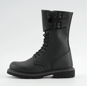 DF Leather High Boots Rubber Soles Training Boots Comfortable and Breathable Shoes Safety Shoes Combat Boots - Product Image 4