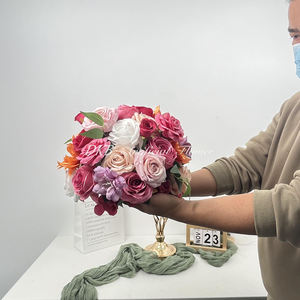 DKB Centro de Mesa de Flores Artificiales de Seda, Estilo Victoriano, Moderno y de Lujo, para Decoración de Mesa Baja en Bodas, Día de la Madre y Navidad, 30 cm - Product Image 6