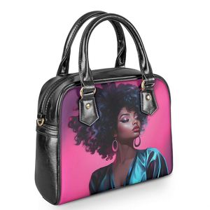 Gepersonaliseerde Roze Afrikaanse Meisje Ontwerpen Zadeltas Op Maat Producten Groothandel Logo Afdrukken Dames Draagtassen Reis Handtas - Product Image 2