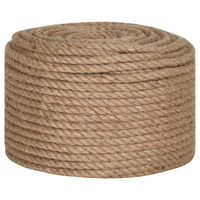 Cuerda Trenzada de Fibra Natural, Yute, Sisal, Manila, Abacá, Musa Textilis, PP, Nylon Sintético, Ligera, 10mm/30mm, 3/4 Hilos, Fácil de Manejar