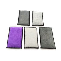 Chiffon en microfibre de qualité supérieure Poils en nylon Intérieur de la carrosserie des voitures Tampon de récurage détaillé Éponge de nettoyage ménager