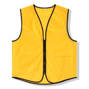 Gilet de sécurité jaune fluorescent avec fermeture éclair et poches, bord réfléchissant pour une haute visibilité, vêtements de travail - Product Image 4