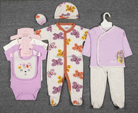 Conjuntos de ropa cómoda para bebé, 8 Uds., ropa para bebé, pantalones, mameluco, Trajes, conjuntos de ropa para bebé recién nacido con sombreros, Baberos