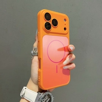 Coques de téléphone en verre dépoli magnétique couleur originale pour iPhone 17 16 15 14 Pro, protection antichoc pour l'objectif arrière