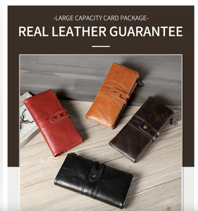 Cartera Larga Andong para Mujer, de Cuero Vacuno Genuino, Bolso de Mano, Bolso de Hombro, Multifuncional, Anti-RFID - Product Image 2