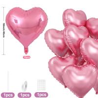 Ballons à hélium en forme de cœur de 18 pouces pour la Saint-Valentin avec cœur Ballons d'amour roses Ballons à cœur