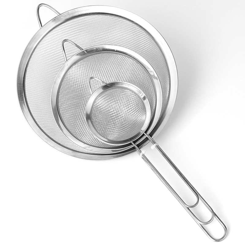 Colador de acero inoxidable Premium para cocina, Juego de 3 coladores de malla fina para verduras y alimentos