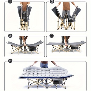 เตียงพับสำหรับตั้งแคมป์กลางแจ้งขนาด 75 นิ้ว รุ่น Heavy Duty พับได้ รองรับน้ำหนักได้ถึง 600 ปอนด์ พร้อมที่นอน สำหรับผู้ใหญ่ - Product Image 4
