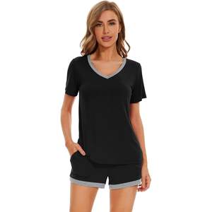 Ensemble pyjama femme personnalisé, haut à manches courtes et short en viscose de bambou, vêtements de nuit d'été, tailles S-XXL - Product Image 5