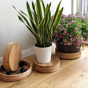 <span class=keywords><strong>Support</strong></span> <span class=keywords><strong>pour</strong></span> plante en bois de bambou de 13 pouces avec roues cachées <span class=keywords><strong>Support</strong></span> <span class=keywords><strong>pour</strong></span> plante roulante robuste Chariot à rouleaux <span class=keywords><strong>pour</strong></span> plante ronde <span class=keywords><strong>pour</strong></span> intérieur - Product Image 2