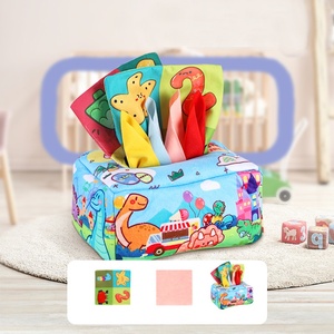 Jouet éducatif en papier froissé pour bébé de <span class=keywords><strong>0</strong></span> à <span class=keywords><strong>3</strong></span> ans, boîte à mouchoirs résistante aux déchirures, <span class=keywords><strong>livre</strong></span> en tissu pour l'apprentissage précoce des nourrissons - Product Image 3
