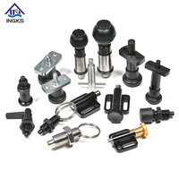 Corps en acier au carbone, revêtement en zinc, tête en plastique, personnalisation du support, bouton de traction à tête sphérique, poussoir indexable, résistant à la corrosion