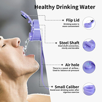 Bouteille d'eau sport Tritan sans BPA de 2,2 L avec marqueur de temps, grande capacité, pour boire directement, sûre et écologique, pour adultes, gym et activités de plein air