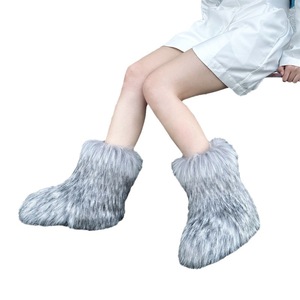 Bottes de <span class=keywords><strong>neige</strong></span> mi-hautes en fourrure de raton laveur imitation, douces et moelleuses, style Y2K, pour l'hiver en Europe et aux États-Unis, MIDO 00025 - Product Image 5