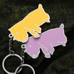 Portachiavi in Metallo Personalizzati con Motivi di Animali Cartoon, Catene Portachiavi in Metallo con Logo, Anelli Portachiavi in Lega di Zinco Argento con Smalto Duro e Logo all'Ingrosso - Product Image 5