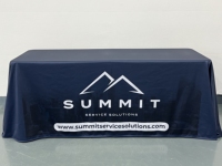 Nappe rectangulaire extensible en spandex personnalisée avec logo imprimé pour événements, expositions et salons professionnels (6, 8 et 10 pieds)