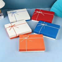 Boîtes cadeaux bicolores avec nœud en coton, boîte d'emballage séparée avec couvercle et base multicolores pour bijoux, cosmétiques, cadeaux de mariage