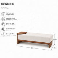 Banc somptueux en bois de chêne rembourré, base sculpturale incurvée pour chambre principale, bancs de bout de lit, divans-lits, unité de siège