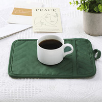 Pochette de cuisine en coton 100% résistant à la chaleur, durable, verte, matelassée, avec poche, pour la cuisson, la pâtisserie, compatible four et micro-ondes