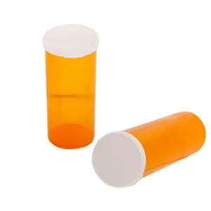 13Dram Amber Customize Snap Closures lids Plastic Medicine Pill Prescription Bottles Vials Containers