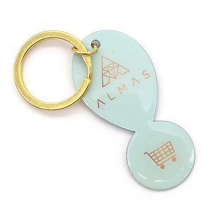 Porte-clés en métal personnalisé avec logo, porte-pièces pour chariot de supermarché, porte-clés à jeton pour chariot, marché européen et américain - Product Image 1