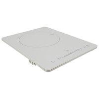 Table de cuisson à induction ultra-mince 2000W à brûleur unique, norme CE européenne, avec plateau en verre transparent blanc