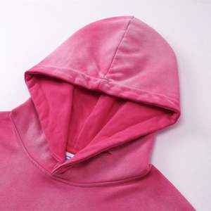 Sudadera con capucha vintage para mujer, diseño personalizado bordado, con agujeros desgastados, informal, oversize, gruesa, rosa, para invierno - Product Image 5