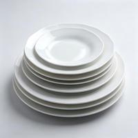 Nouvelles assiettes et bols en céramique modernes, luxueuses et durables, en porcelaine blanche, pour la maison