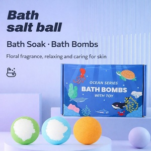 12 bombes de bain effervescentes de la série Océan avec jouets, 60g chacune, pour un bain moussant et un cadeau spa pour enfants - Product Image 1