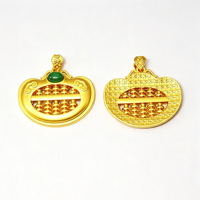 Pendentif breloque DIY en cuivre antique plaqué, style ethnique chinois vintage, creux et sculpté, motif Ruyi Abacus Lock