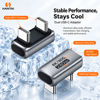 Adaptateur d'extension USB 4.0 USB-C mâle vers femelle, angle droit 90 degrés, en alliage d'aluminium, 80 Gbit/s, alimentation CC certifiée pour ordinateur portable