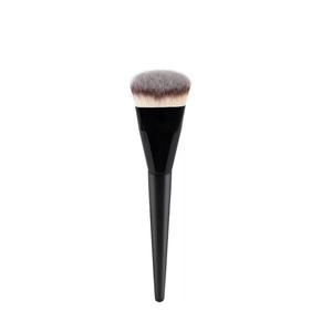 YRX 3 pièces Pinceaux de maquillage pour le visage personnalisés Pinceau pour fond de teint Cheveux synthétiques Manche en bois Noir mat Pinceaux pour fond de teint angulaires denses - Product Image 4
