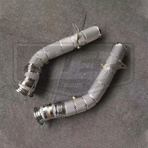 ท่อดาวน์ไปป์สแตนเลสสมรรถนะสูงสำหรับ Mercedes-Benz AMG <span class=keywords><strong>C43</strong></span> E43/E400 W205 M276 พร้อมแผ่นกันความร้อนและท่อไอเสียแบบมีแผ่นกันความร้อน - Product Image 2