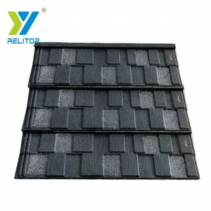 Aluminium sheet for building black and grey spots bond type china natural stone coated steel roof tile composite shingles