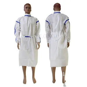 Camici chemioterapici monouso impermeabili ospedalieri con passante per il pollice e nastro sigillato - Product Image 1