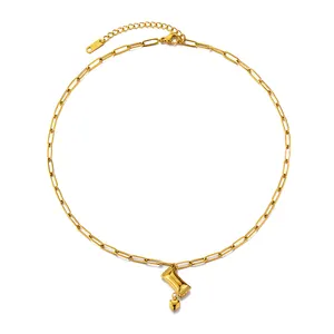 Damen einzigartige Textur romantisches Süßigkeiten pfirsich-Herz Klauenbein-Kette Halskette 18K Gold Titan-Stahl Plattiert Edelstahl