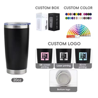 Gobelet isotherme à double paroi avec revêtement en poudre, personnalisé avec logo, 20 oz, 30 oz, en acier inoxydable, tasse à café de voyage avec couvercle