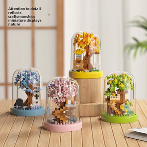 Juguete Educativo de Madera Compatible, Bloques de Construcción de Casa en el Árbol de Flores de Cerezo para las Cuatro Estaciones - Product Image 3