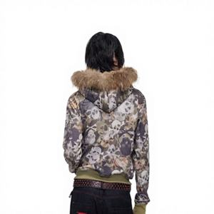 <span class=keywords><strong>Felpa</strong></span> <span class=keywords><strong>con</strong></span> Cappuccio Antivento di Alta Qualità per Uomo, Personalizzabile, <span class=keywords><strong>con</strong></span> Colletto a Teschio e Giacca Baseball Mimetica - Product Image 3