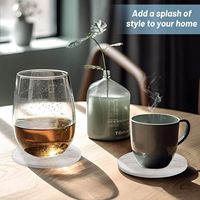 Sous-verres avec support pour table basse, sous-verres absorbants style marbre, sous-verres en céramique pour table en bois, adaptés à tous types de tasses