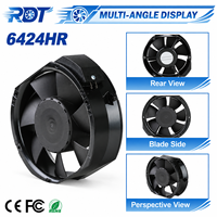 Ventilateur axial 6424HR DC 24V 172mm 480m³/h à roulement à billes haute vitesse pour remplacement de ventilation de module onduleur et armoire