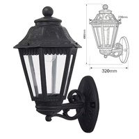 Lampe murale LED extérieure carrée E27, IP65 étanche, blanc chaud, économie d'énergie, angle de faisceau 360°, polycarbonate, garantie 2 ans