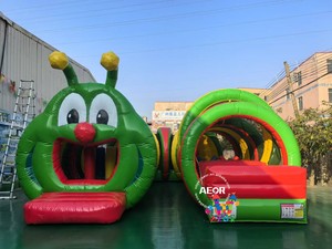 Thương mại PVC Inflatable các chướng ngại vật cho người lớn trẻ em Ngoài trời Chạy trò chơi Sâu Bướm thiết kế CE chứng nhận 1 năm - Product Image 2