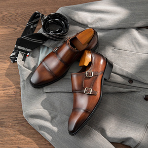 Chaussures officielles personnalisées - Construction Goodyear Welt - Bout carré - À enfiler - Antidérapantes - Respirantes - Tenue de bureau formelle - Chaussures pour hommes - Product Image 5