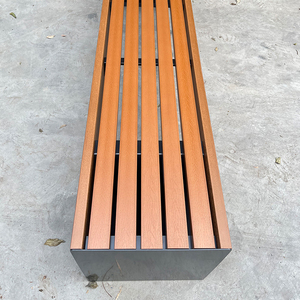 Banc d'extérieur de la meilleure qualité Banc en bois massif Cadre en métal Mobilier public Banc de patio Parc Jardin Utilisation - Product Image 5