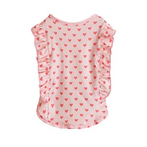 Robe pour chien à motif uni, manches à volants, coupe princesse, printemps, respirante, en polyester, style mignon, vêtements pour animaux de compagnie - Product Image 3