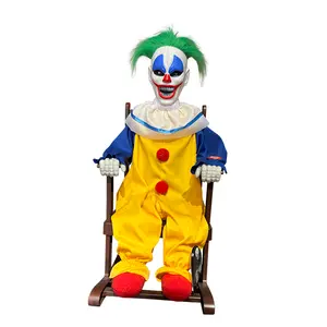 Реквизит для Хэллоуина, электрические игрушки, клоуны, сидящие на креслах-качалках (индукционные игрушки)