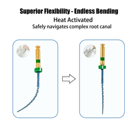 Fichiers rotatifs NiTi bleus, fichiers rotatifs dentaires électriques pour la thérapie endodontique, activation thermique, tailles 19/21/25 mm, produits dentaires