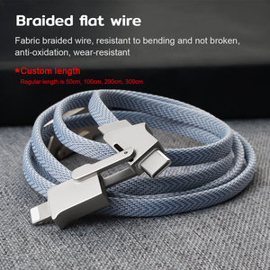 สายชาร์จแบบพกพาอัลลอยด์สังกะสีสี่ในหนึ่ง 1M <span class=keywords><strong>USB</strong></span> 2.0 สายซิงค์ข้อมูลที่เสถียร สายชาร์จเร็ว ใช้งานร่วมกับอุปกรณ์อัจฉริยะได้ - Product Image 4
