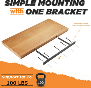 Suporte de Prateleira Flutuante Reforçado de 16 Polegadas em Aço Sólido, Suportes Invisíveis Ocultos para Montagem em Parede de Madeira - Product Image 3